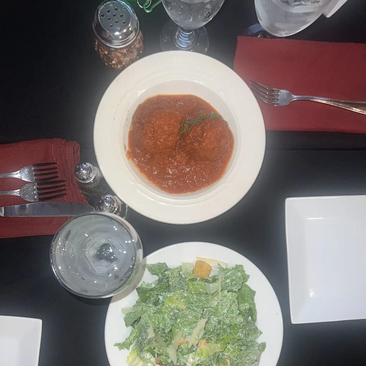 Meatballs and Caesar Salad