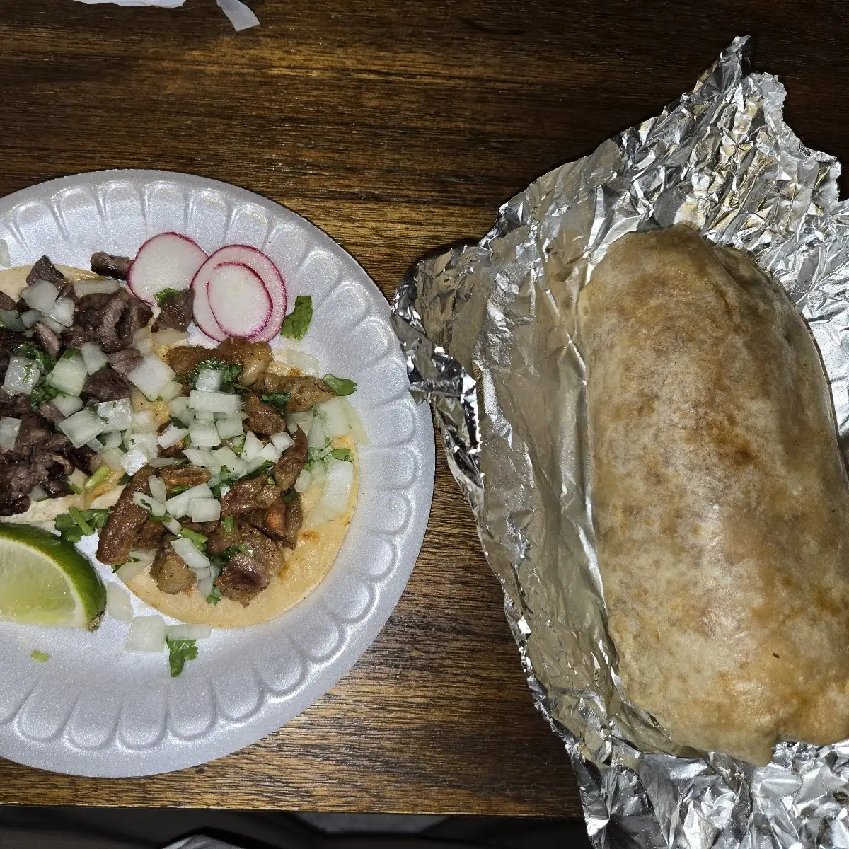 Tripas Burrito 1 Asada Taco 1 Tripas Taco