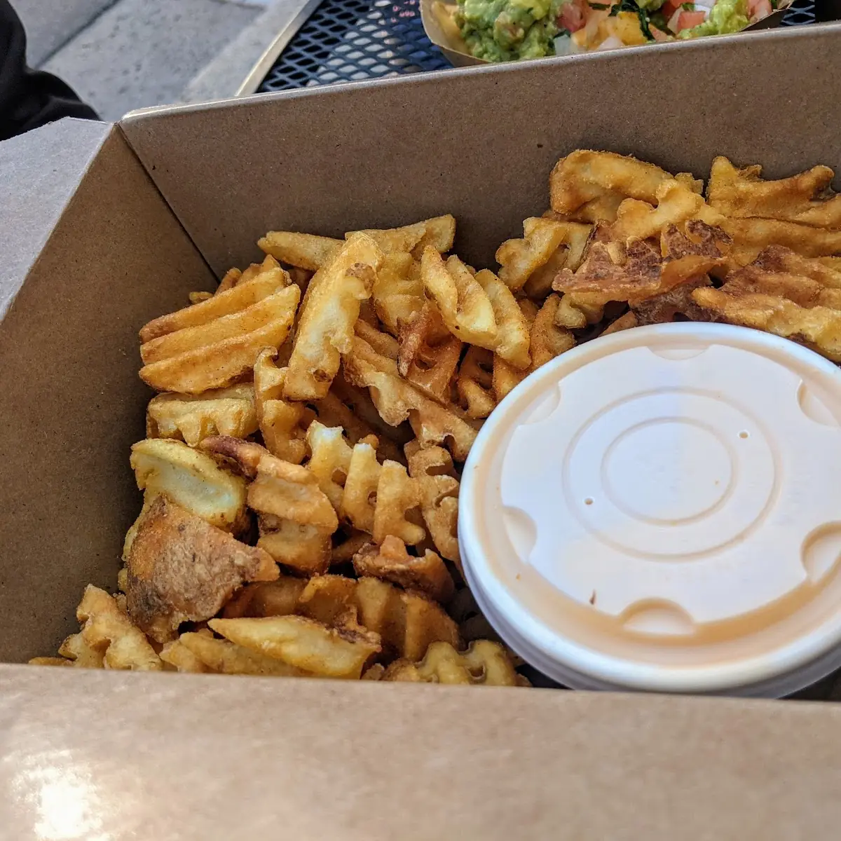 Waffle Fries with Nacho Cheese