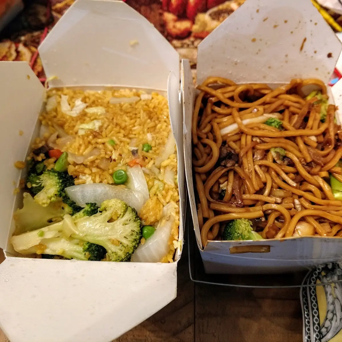 Vegetable Fried Rice and Vegetable Lo Mein