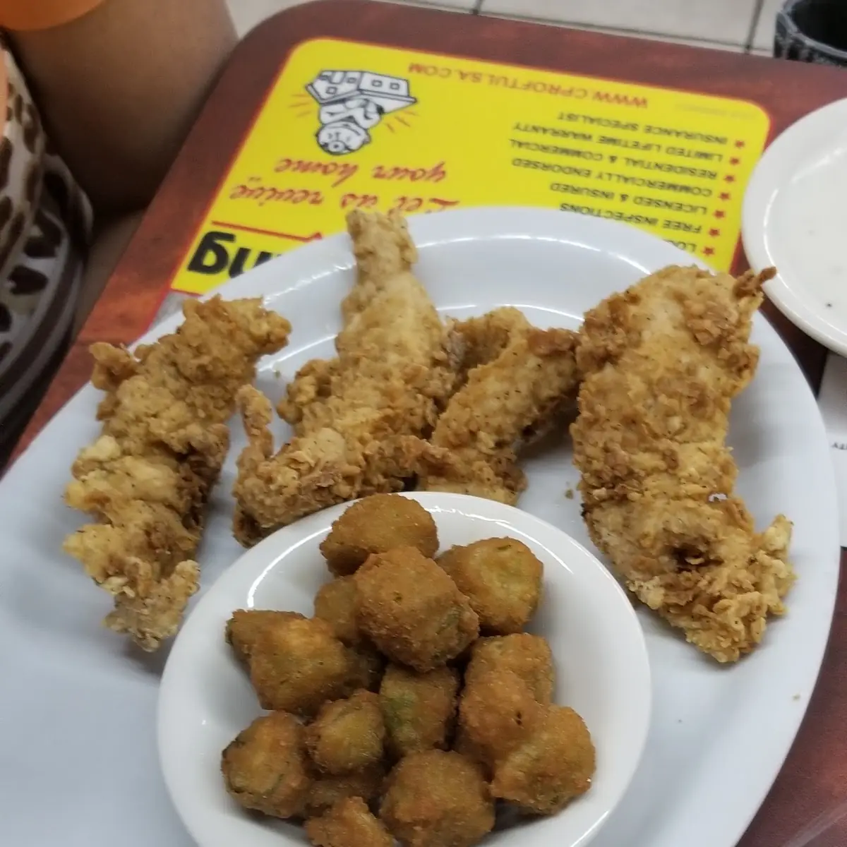 Chicken Tenders with Fried Okra