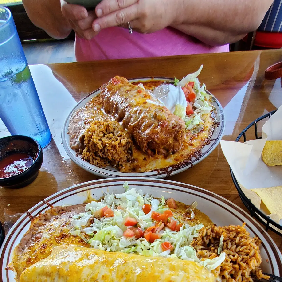 Beef Burrito and Cheese Enchilada Combo Plate