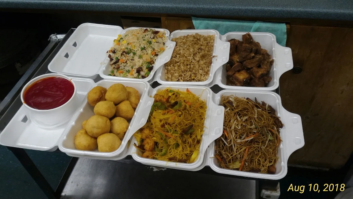 Chicken Balls Honey Garlic Ribs Fried Rice and Noodles, Hong Kong Restaurant