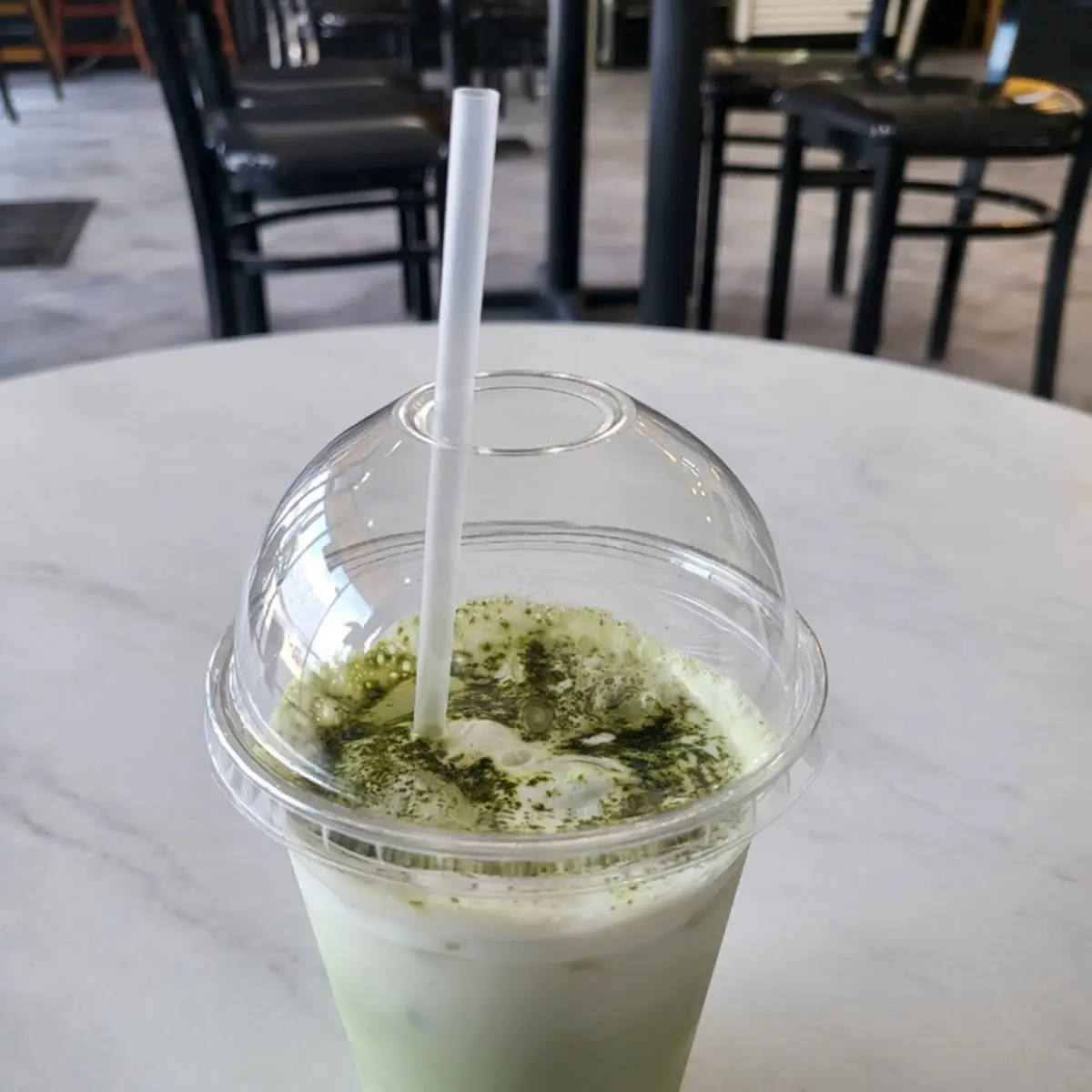 Iced Matcha Ube Cream Latte