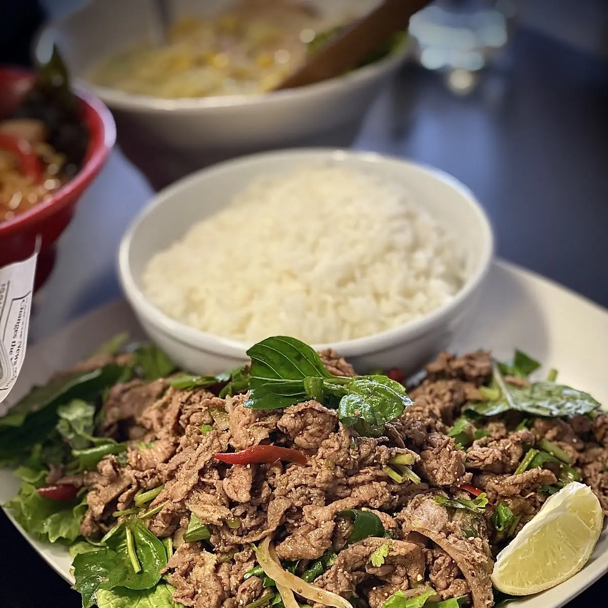F4 Beef Laab with Sticky Rice