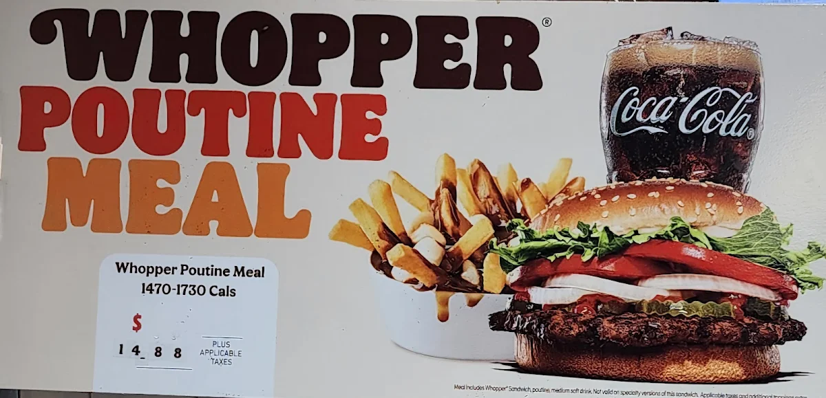 Whopper Poutine Meal, Burger King