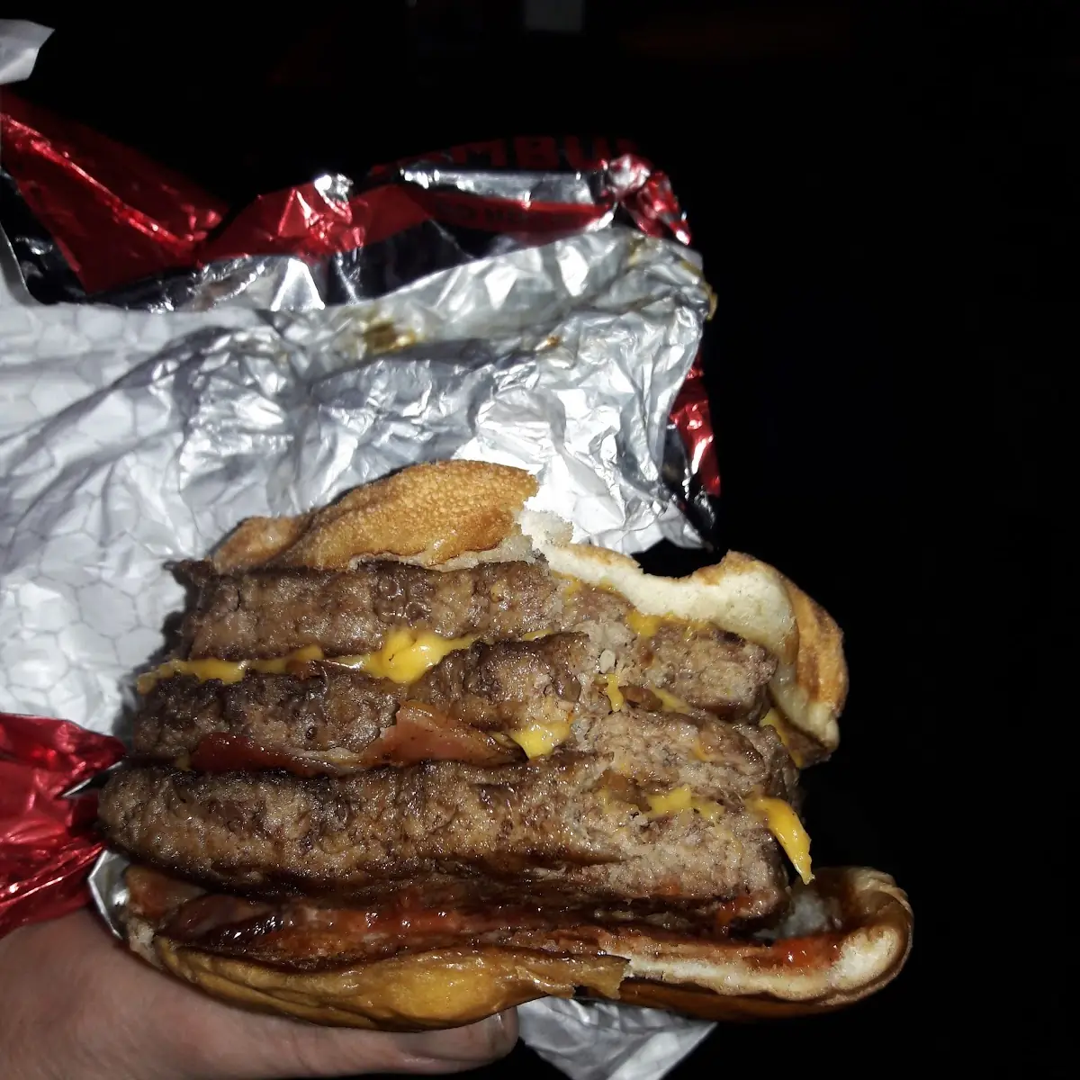 Triple Cheeseburger and Fries