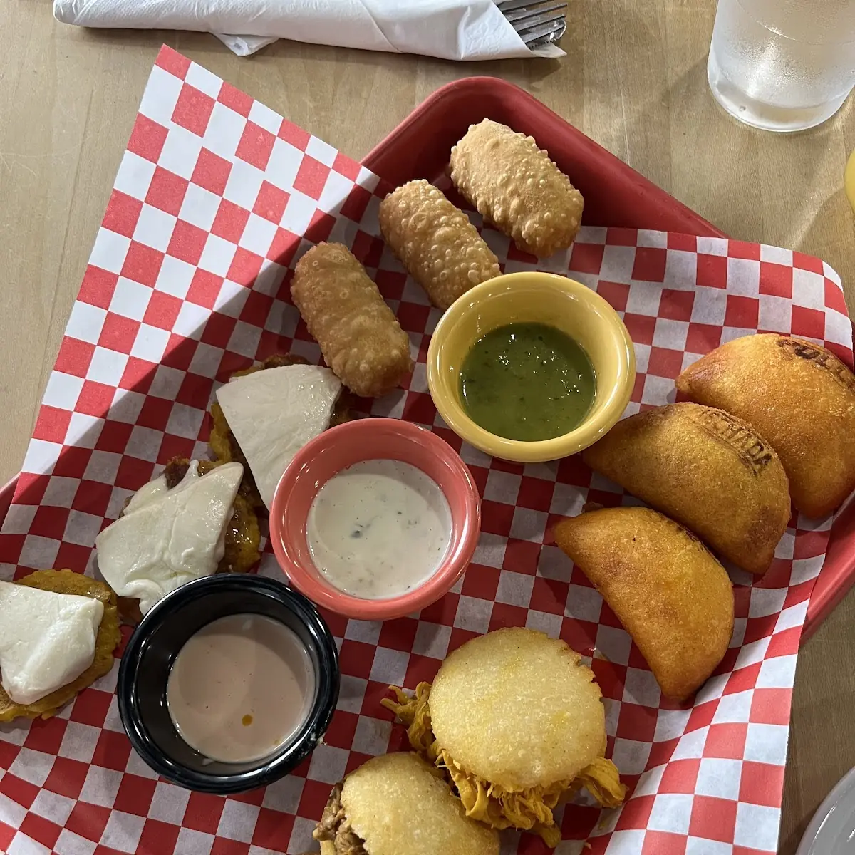 Mixed Fried Appetizers with Dipping Sauces