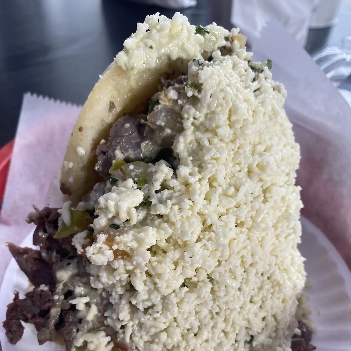 Beef and Cheese Arepa