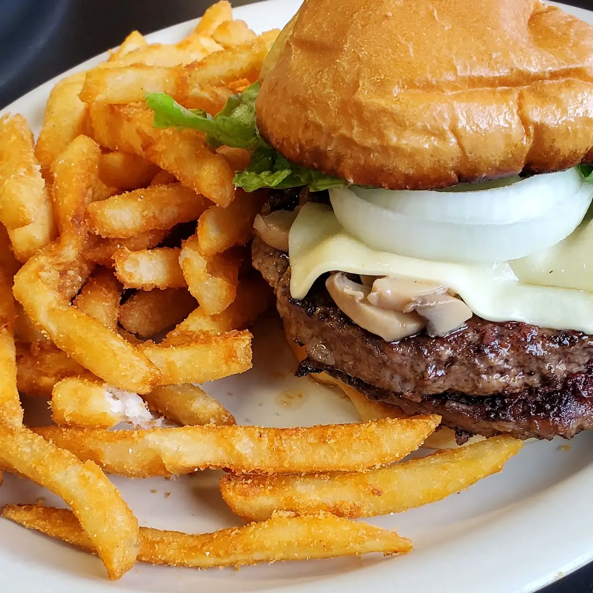 Double Mushroom Swiss Burger