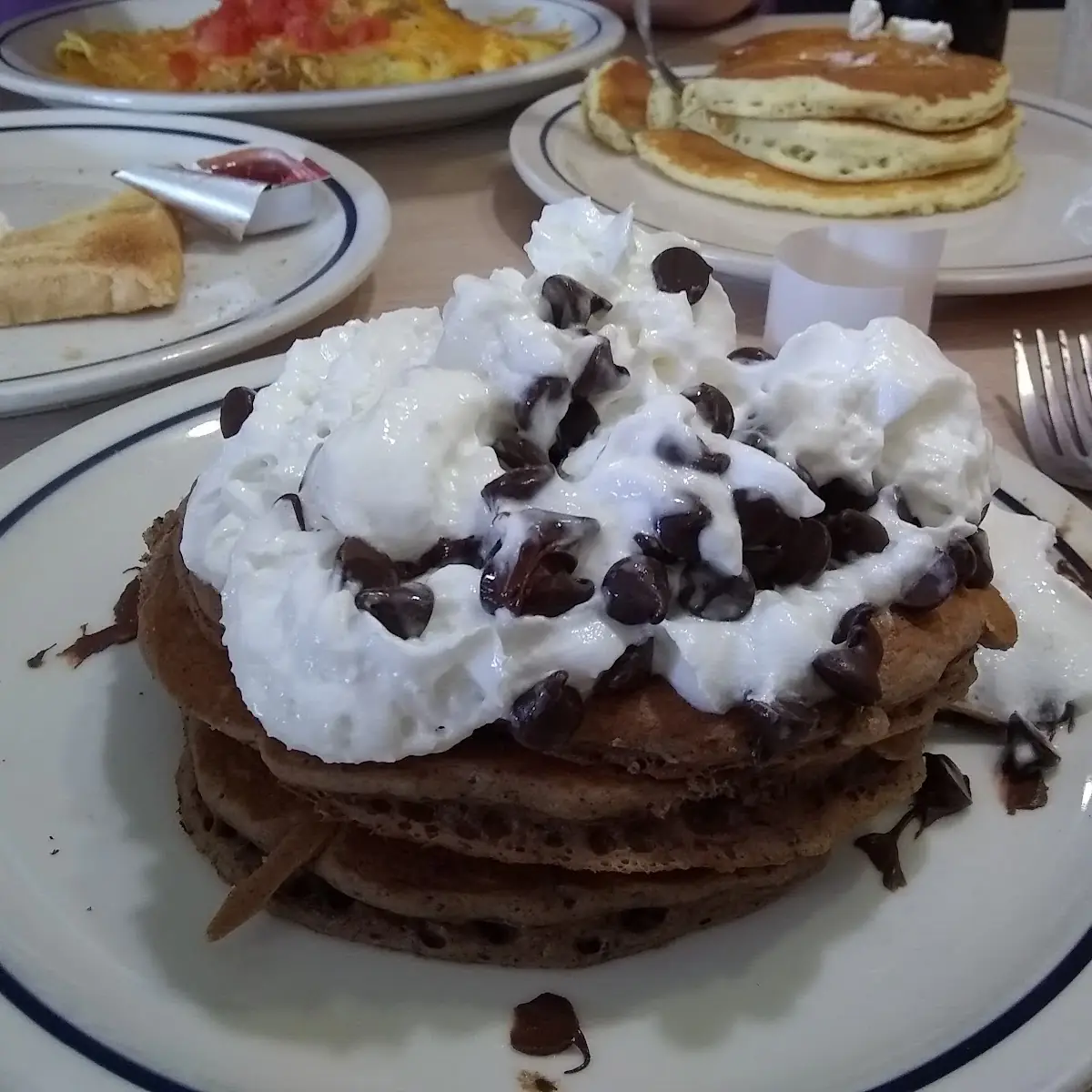 Belgian Chocolate Chip Pancakes