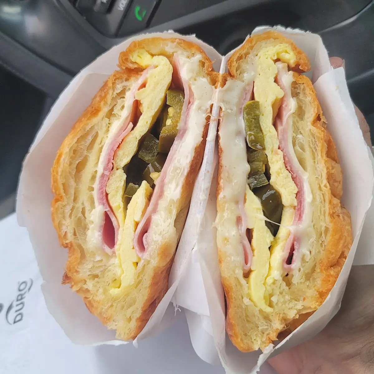 Ham Cheese Croissant with Egg & Jalapeno
