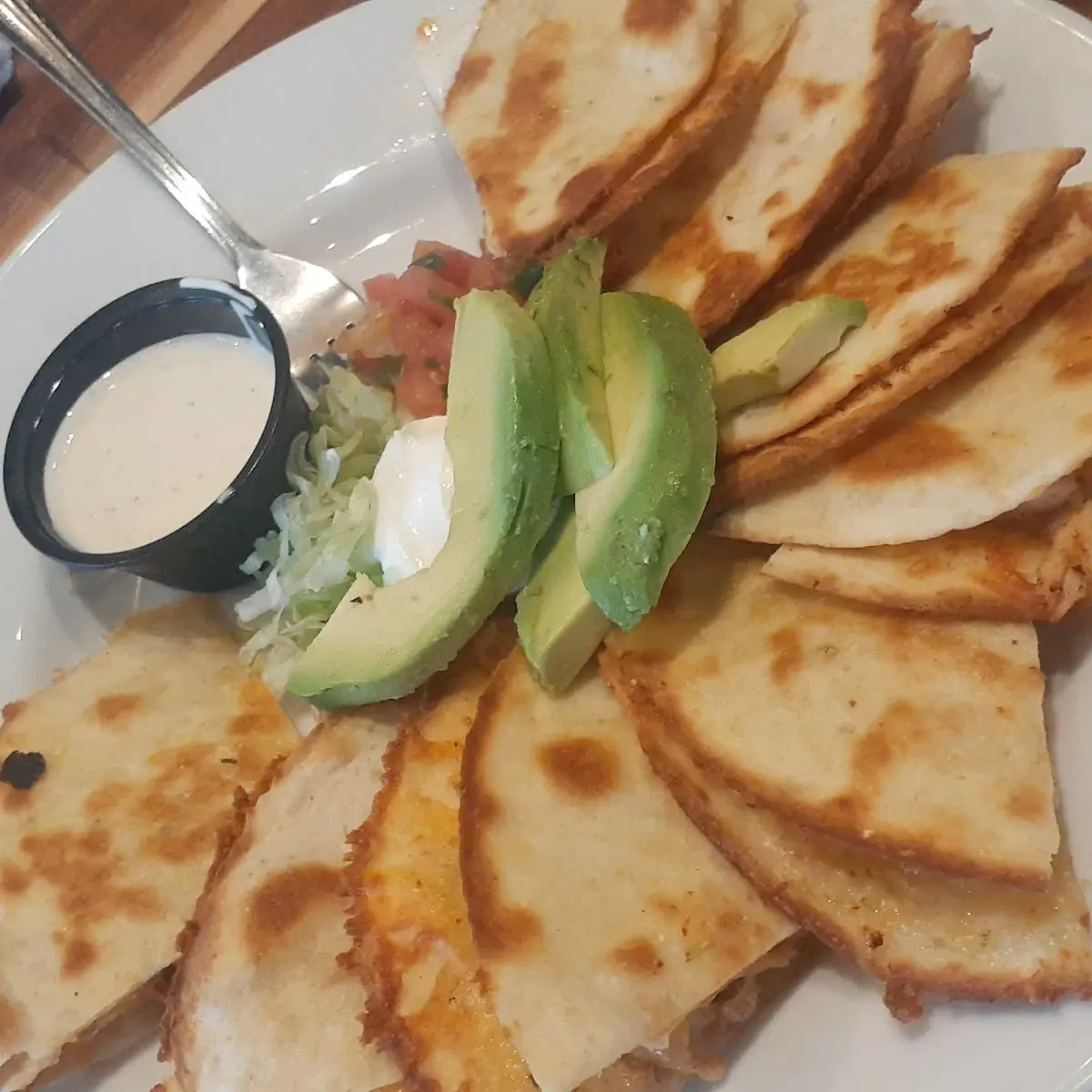 Chicken Quesadilla with Avocado Slices