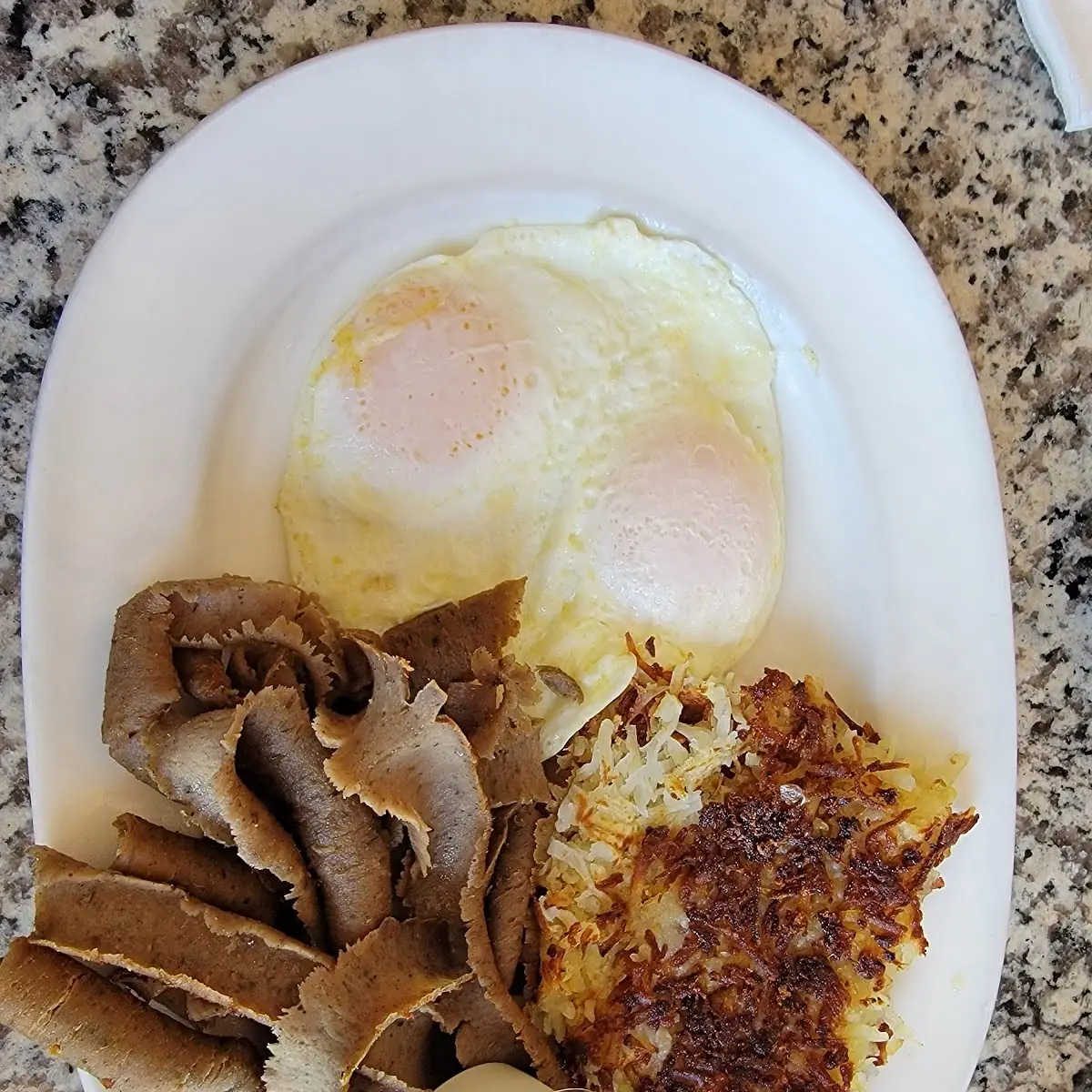 Turkey Pork or Brisket & Two Eggs