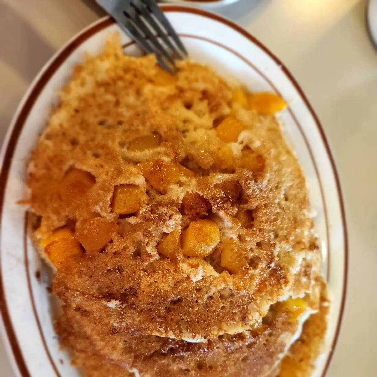Peach Cobbler Pancakes