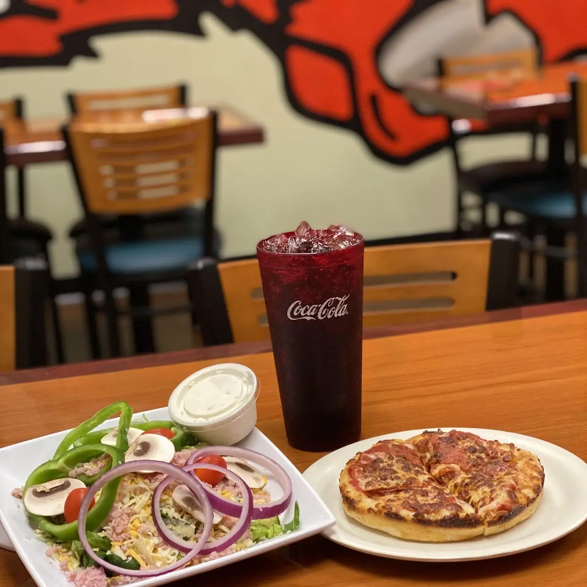 One Topping Mini Pizza and a Salad Combo