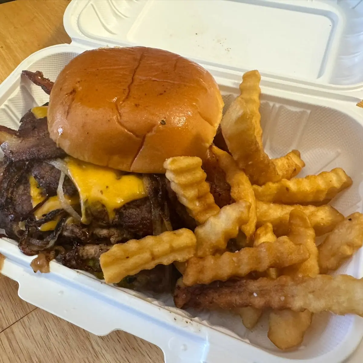 Triple Smash Burger with Bacon