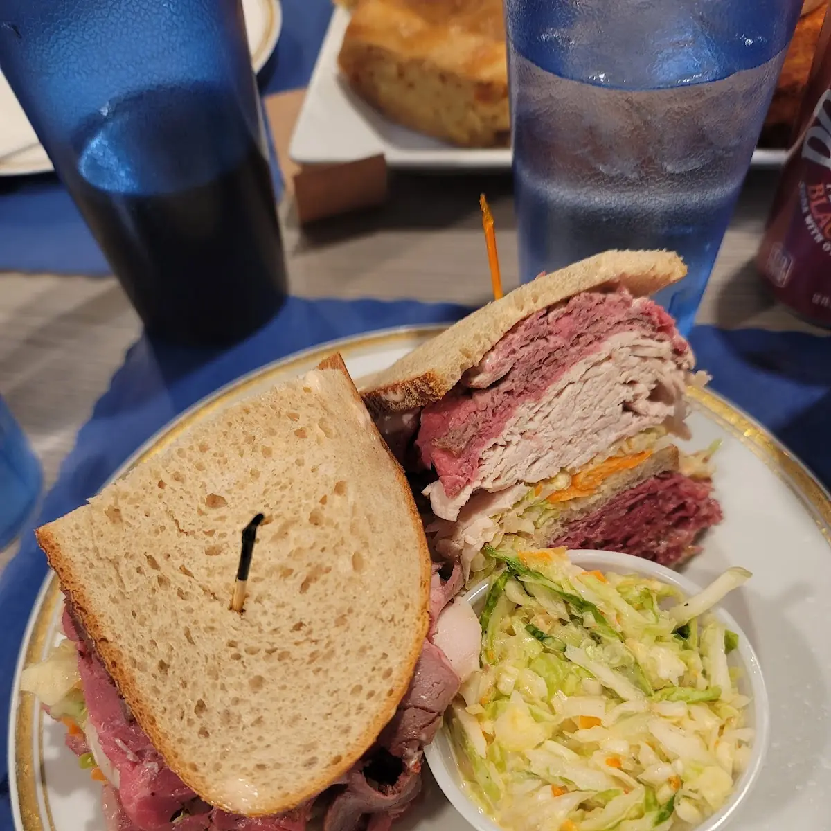 Overstuffed Pastrami Corned Beef Sandwich