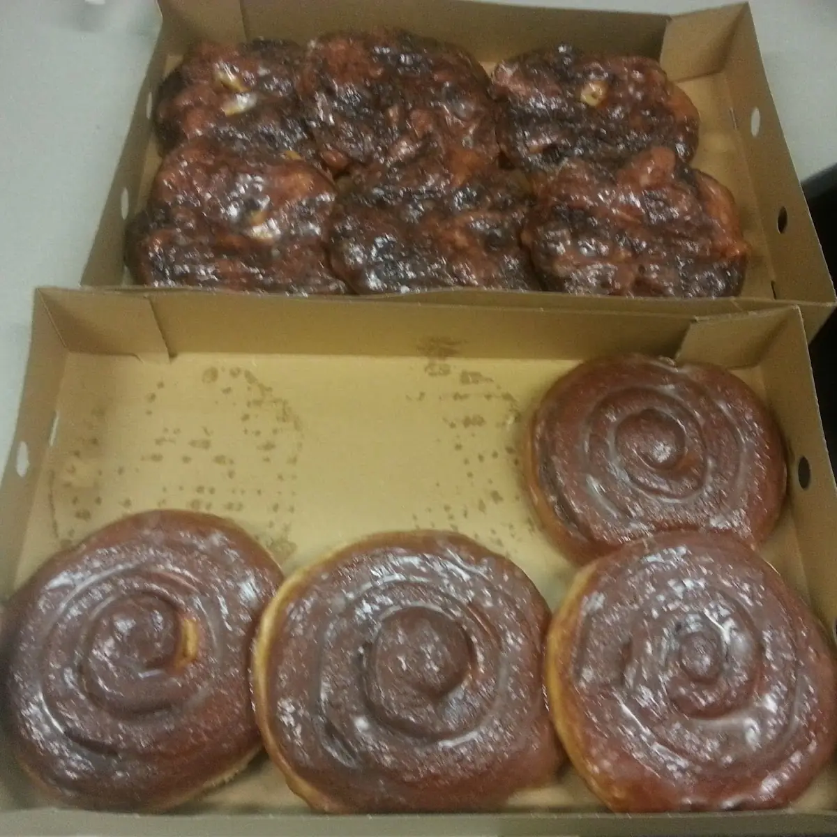 Jumbo Cinnamon Rolls and Apple Fritter