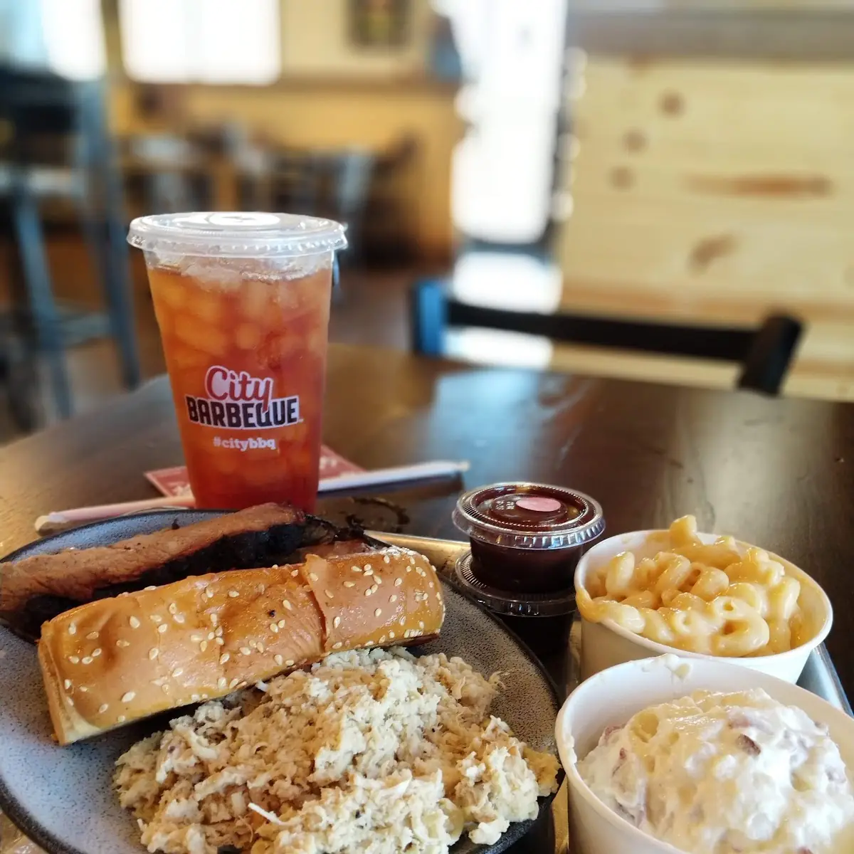 Pulled Chicken Brisket Plate