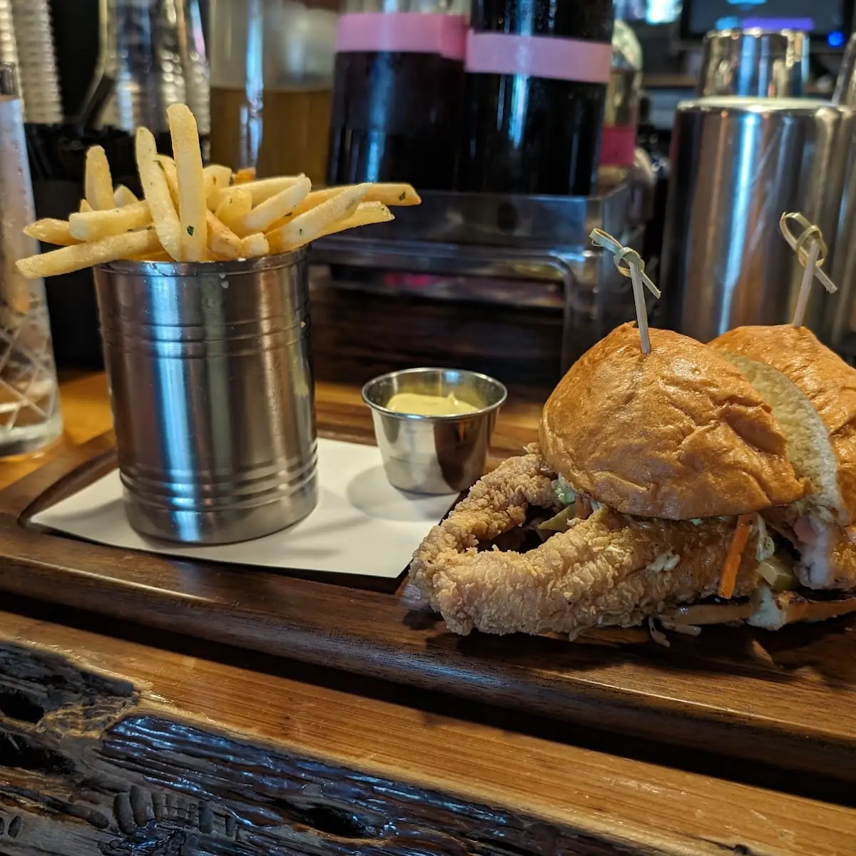 Catfish Sandwich and Fries