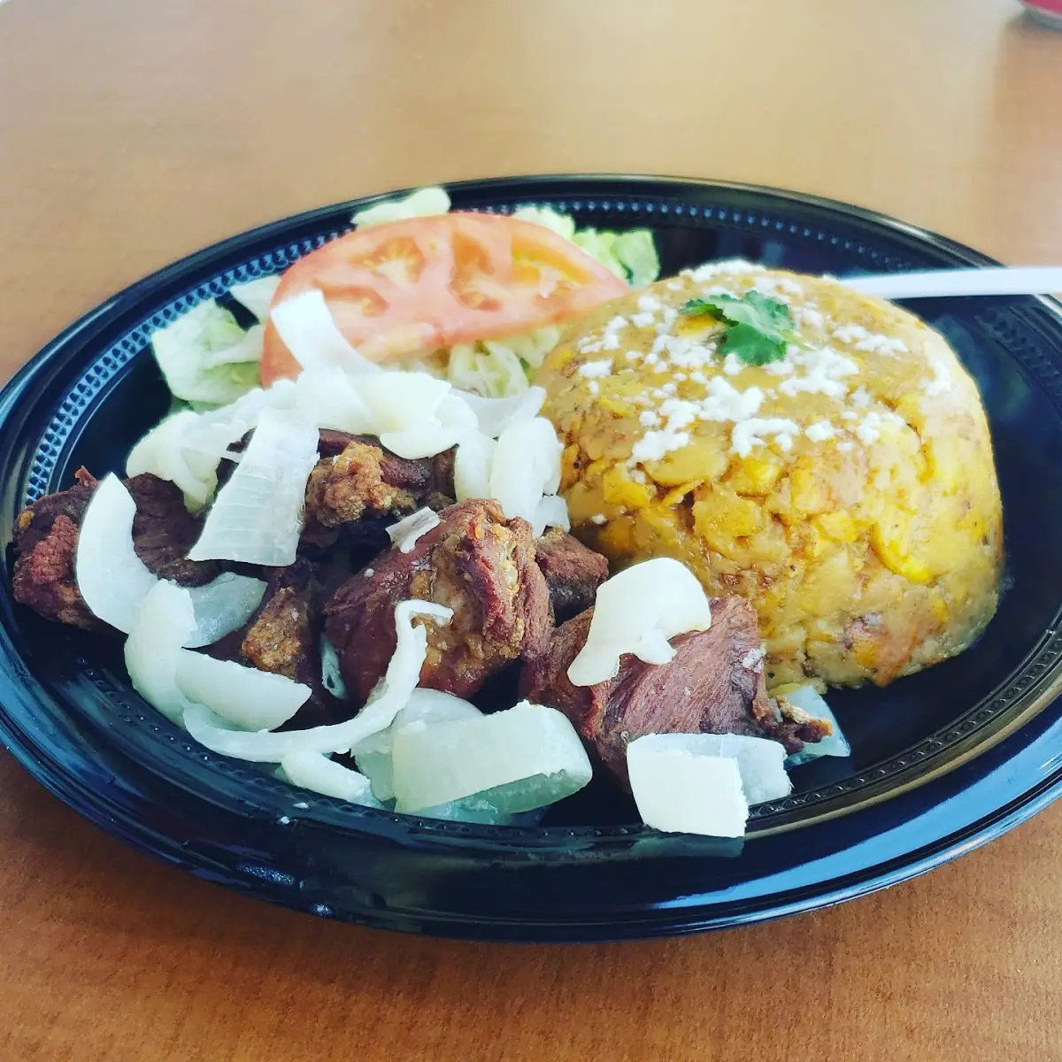 Mofongo Con Carne Frita Mofongo with Fried Beef
