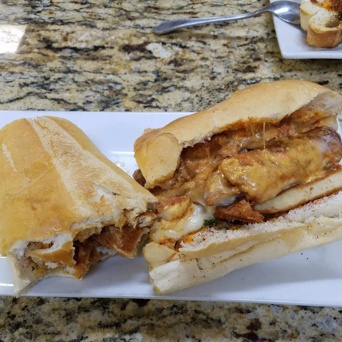 Vonda Parm on Garlic Bread with Cheese
