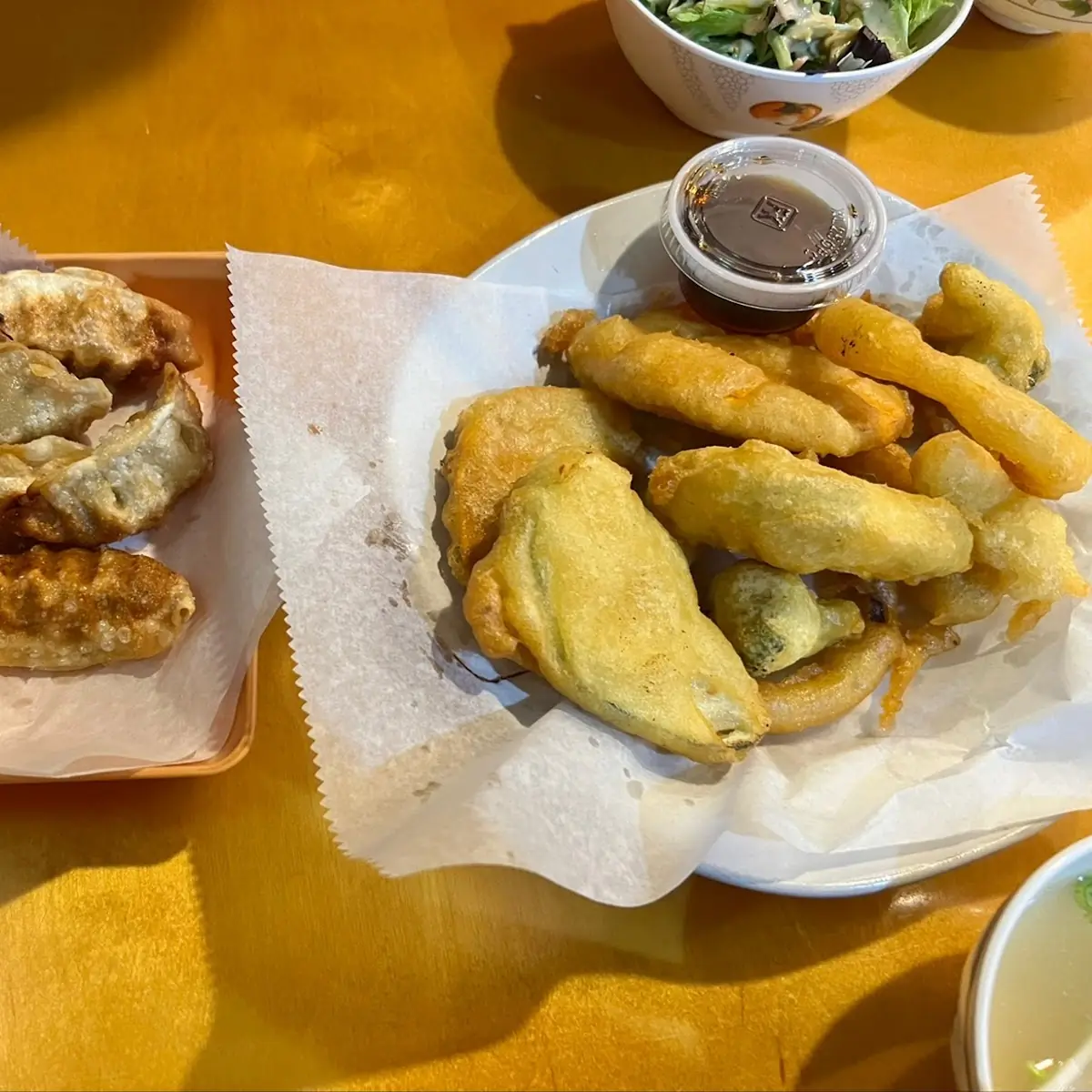 Beef Gyoza and Vegetable Tempura