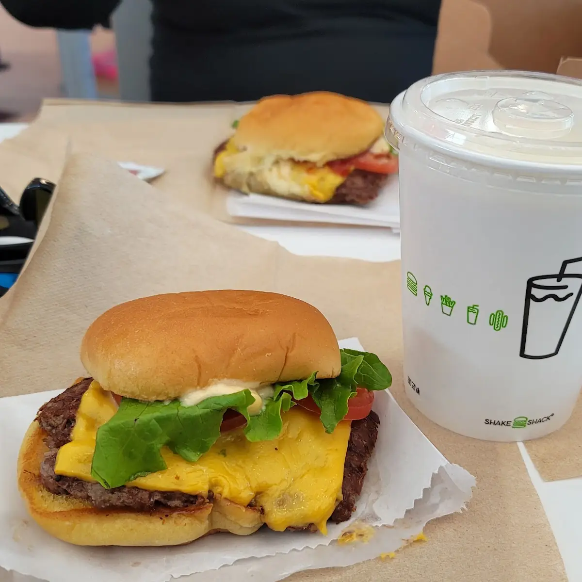 Shack Stack Burger and Fries with Cheese