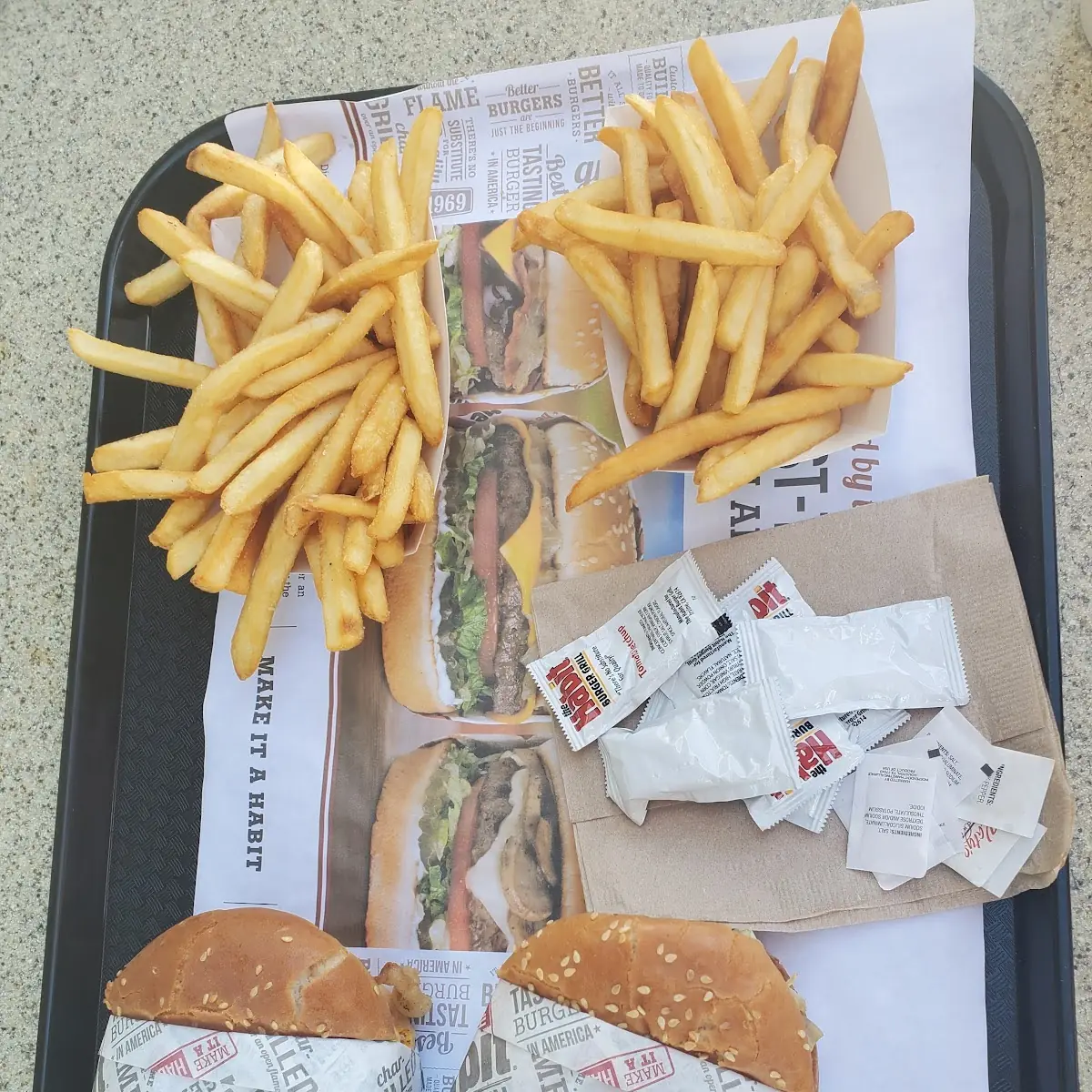 One Single and One Double Bacon Cheeseburger