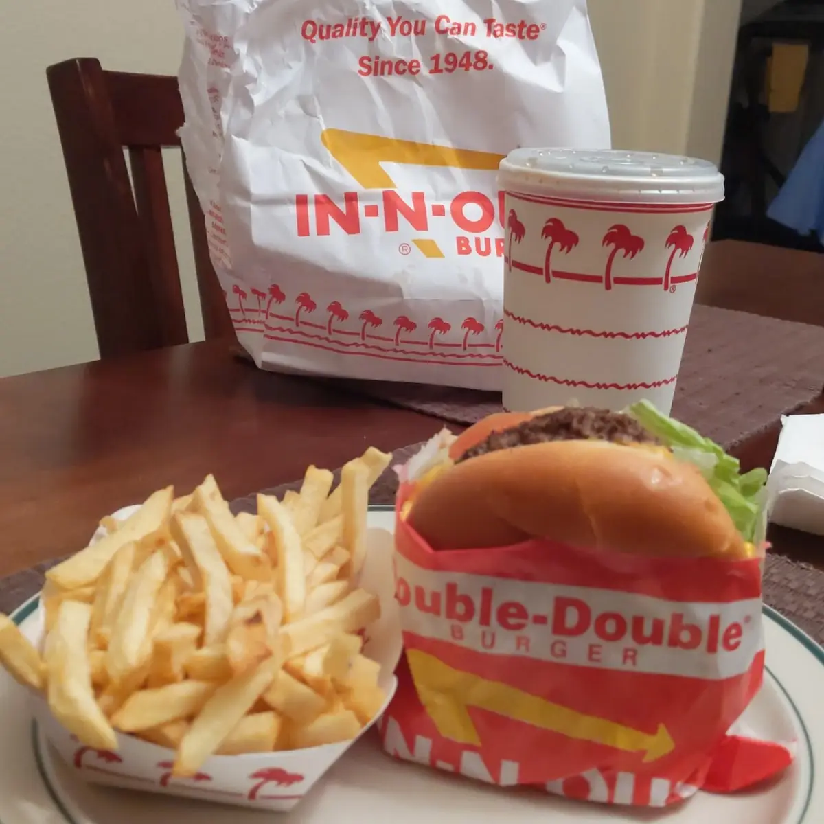 Double Double Cheeseburger and Fries