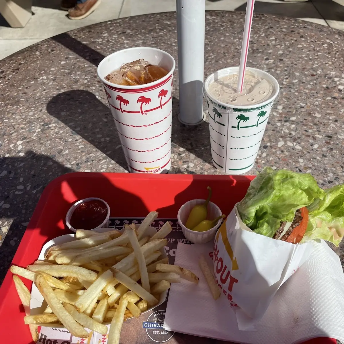 Protein Double Double Fries and a Chocolate Shake