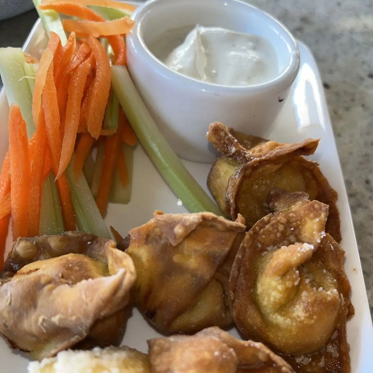 Buffalo Cauliflower Wontons