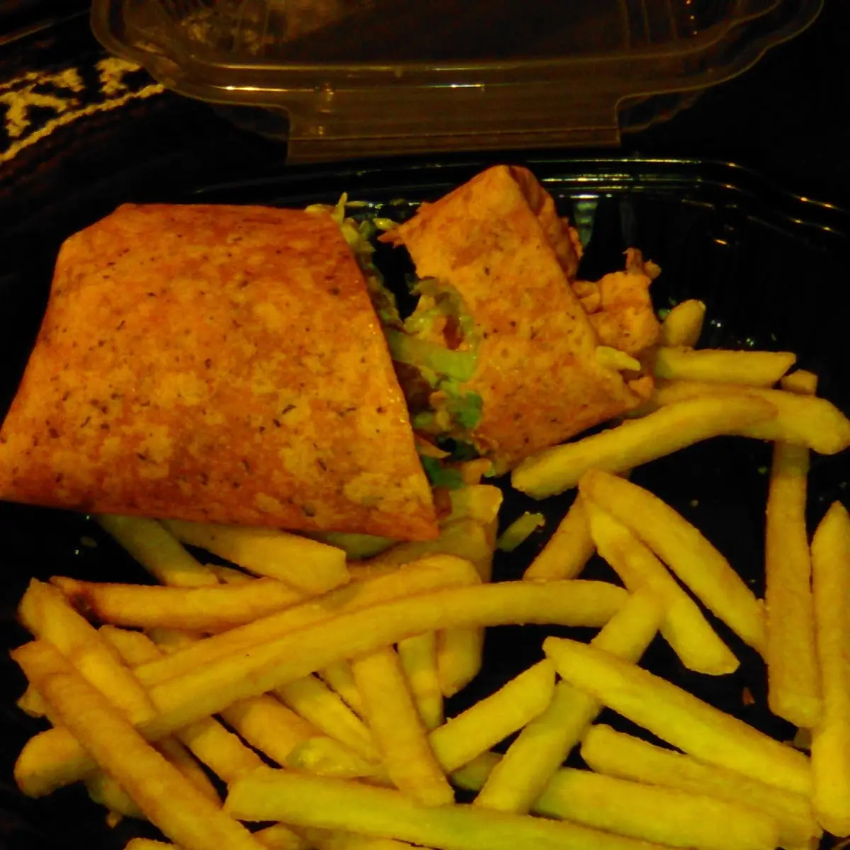 Chicken Bacon Ranch Wrap and Fries