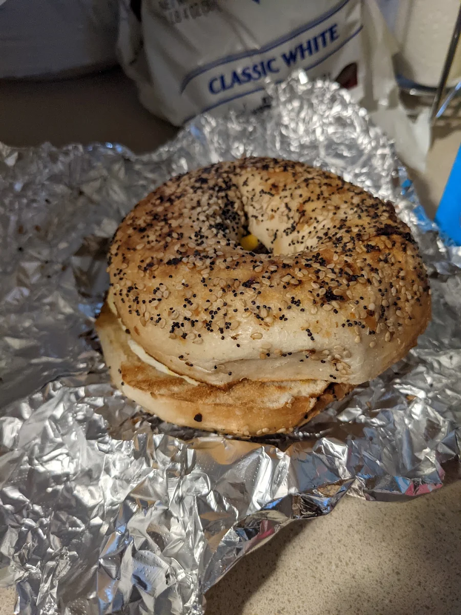 Everything Bagel with Bacon Egg and Cheese