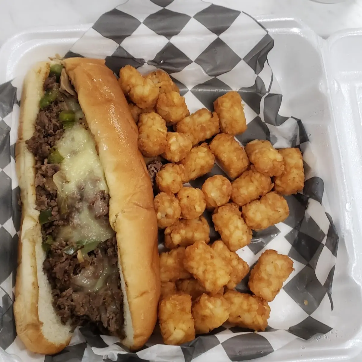 Philly Cheese Steak and Tater Tots