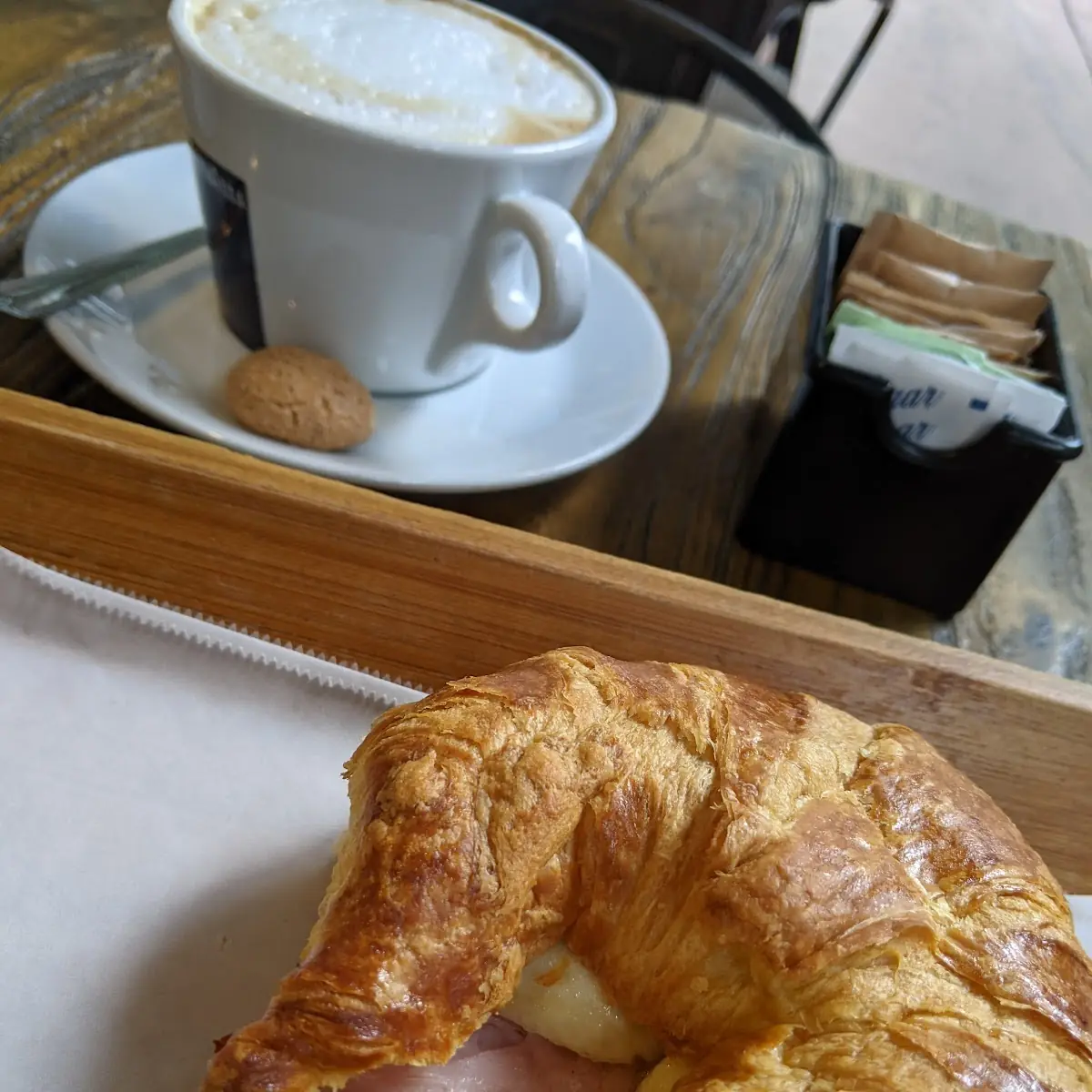 Ham Egg and Cheese Croissant Sandwich