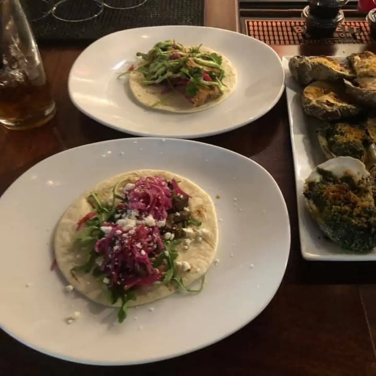 Oysters and Fish Tacos