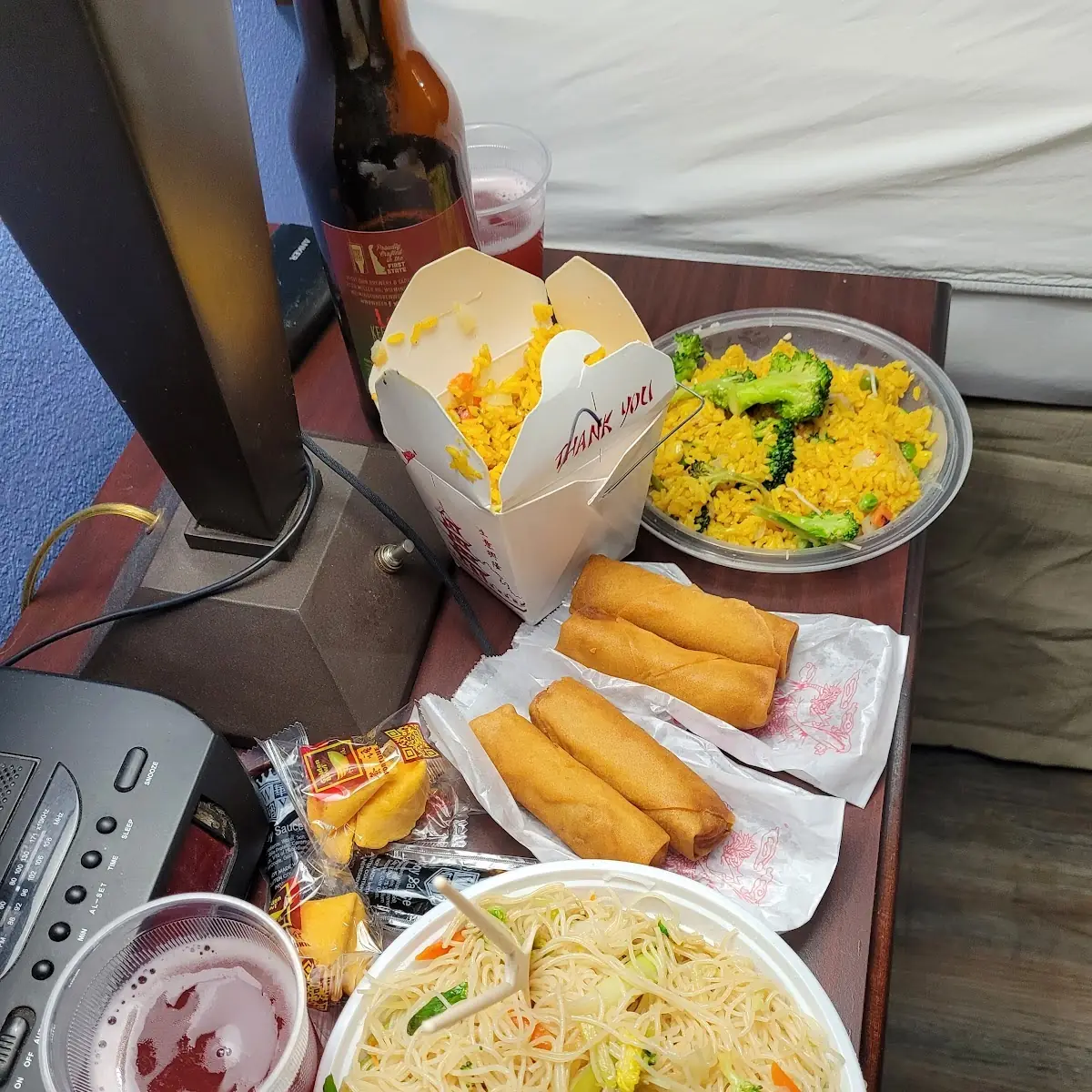 Vegetable Fried Rice Vegetable Chow Mai Fun and Spring Rolls