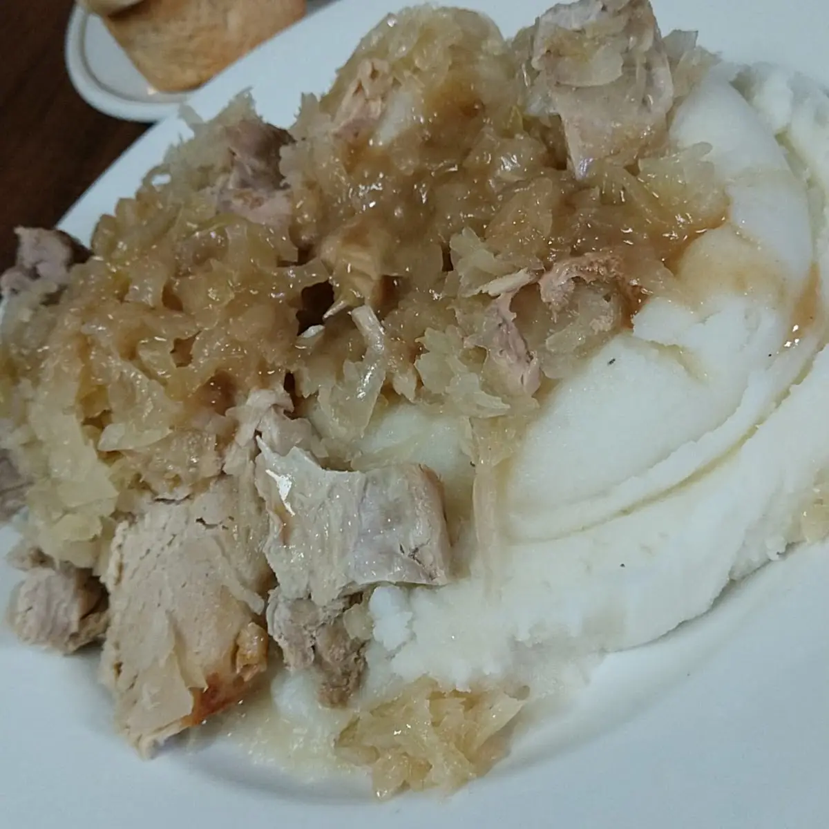 Pork Sauerkraut and Mashed Potatoes