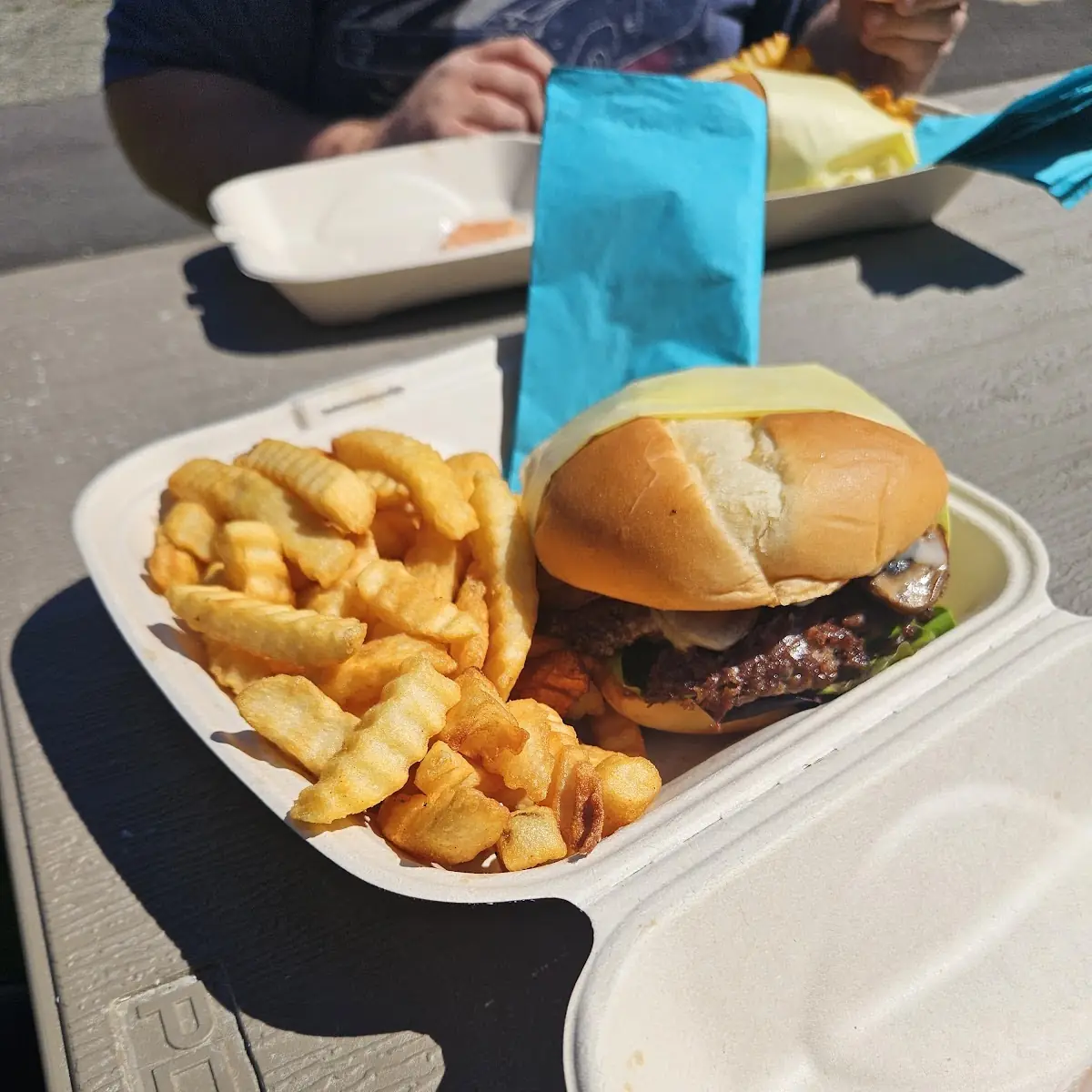 Cheeseburger and Crinkle Fries