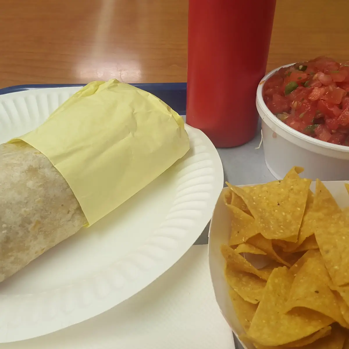 Chicken Burrito and Chips & Salsa