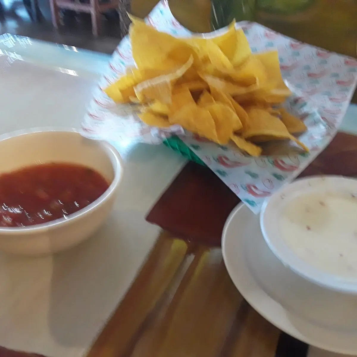 Chips and Salsa and Cheese Dip