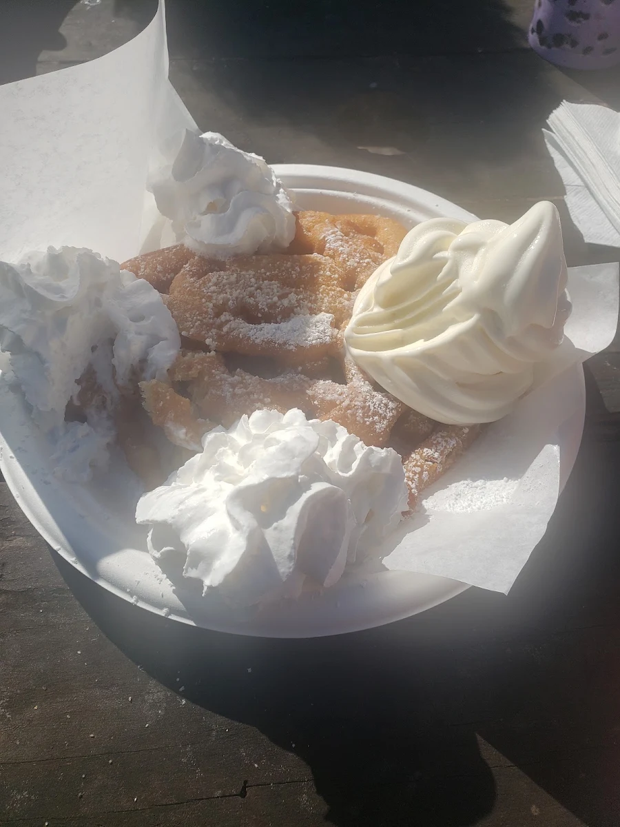 Funnel Cake and Vanilla Ice Cream