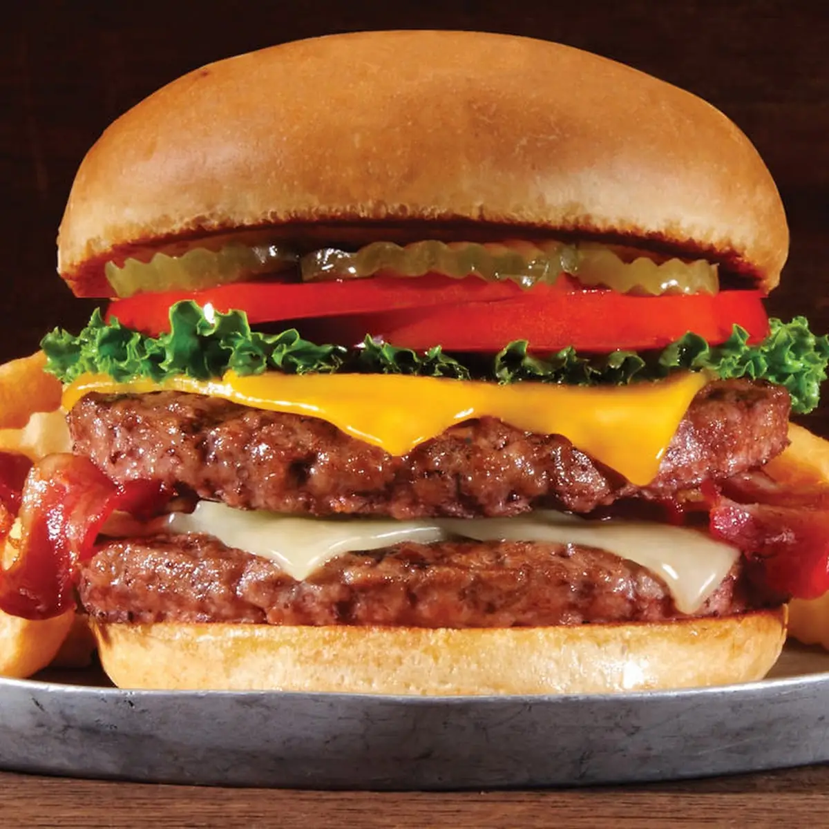 Double Bacon & Cheese Steak Burger
