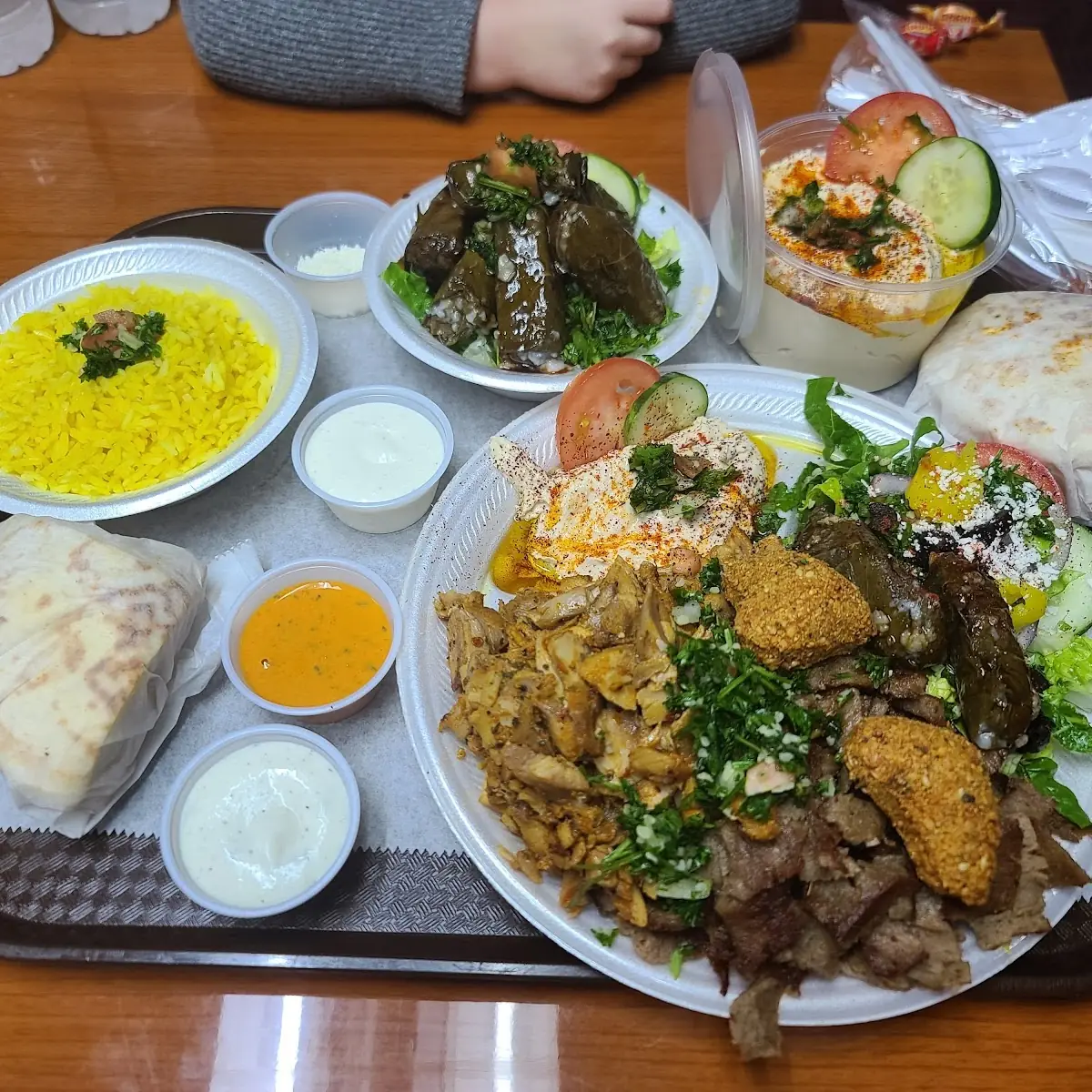 Sampler Platter and Hummus with Pita Bread