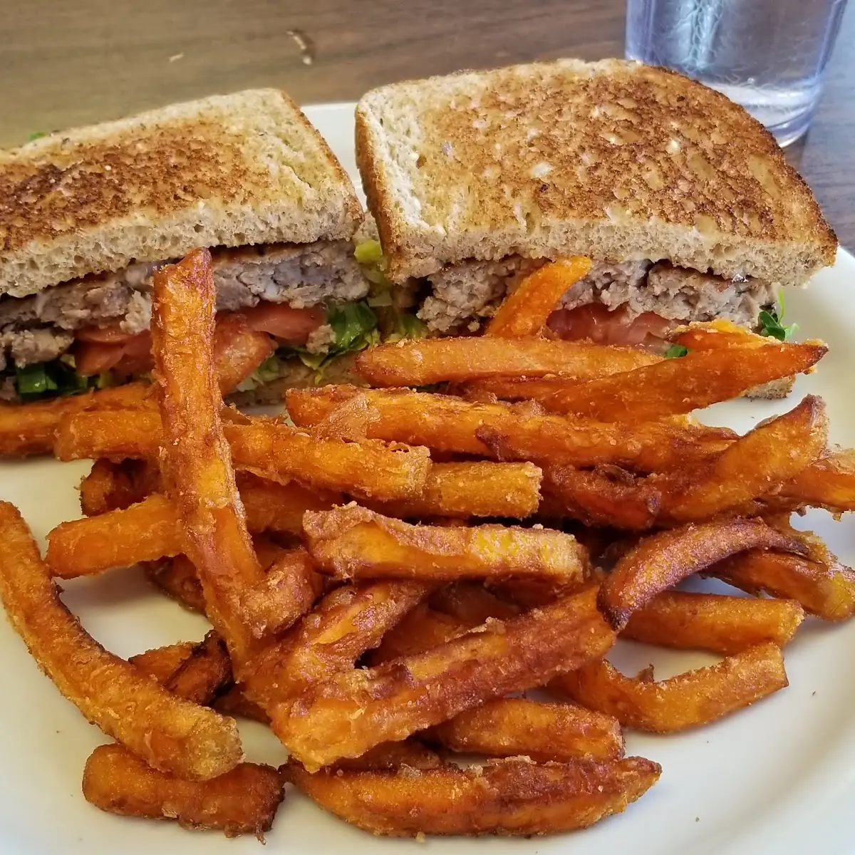 Turkey Burger and Sweet Potato Fries