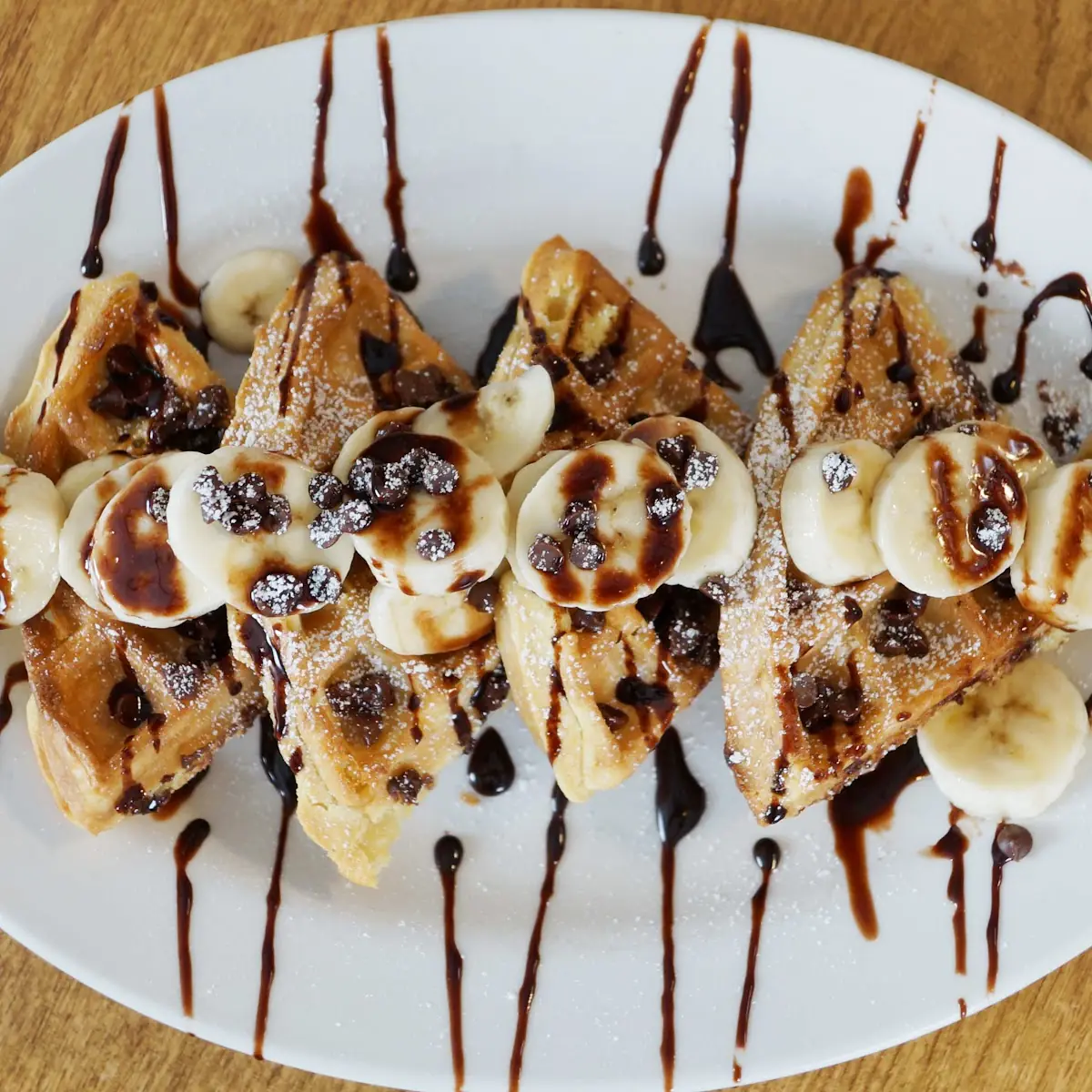 Chocolate Chip and Banana Waffle