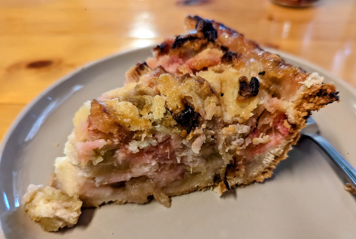 Rhubarb Custard Pie, Fort Alexandria Cafe & Fruit Stand
