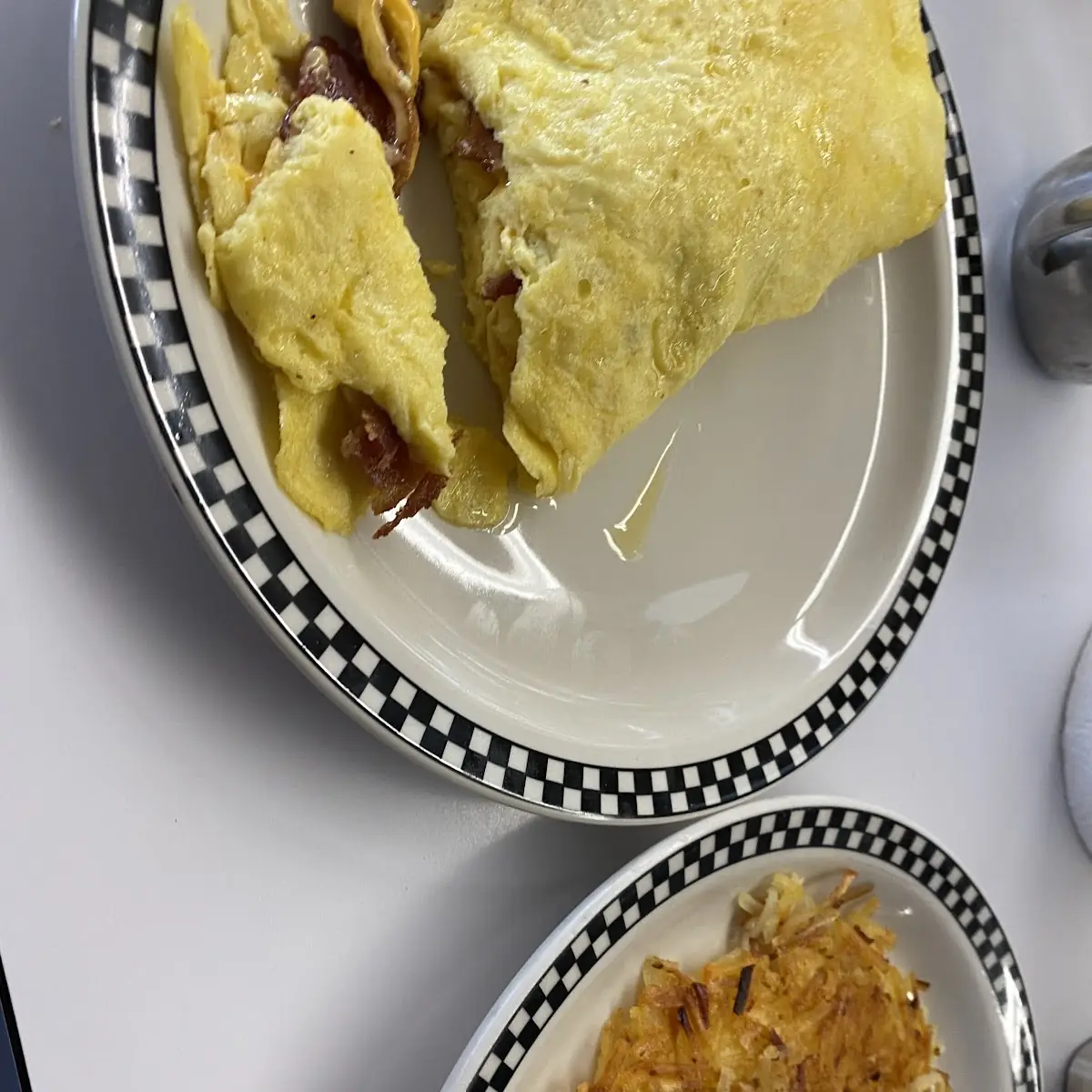 Egg Omlette with Bacon and American Cheese